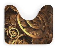 NWTRJ Toilet Rugs U-Shaped Ultra Soft Super Absorbent Bathroom Rug Non Slip Microfiber Toilet Mat Cool Steampunk Gears Bathroom Floor Mat for Bathroom Toilet Base