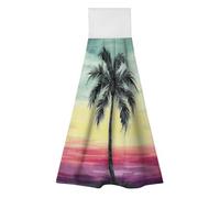 NWTRJ Tropical Palm Tree Hand Towels Set of 2, Absorbent Hanging Kitchen Towels Microfiber Fast Drying Dish Towel Wash Cloth for Home Decor Housewarming Gift
