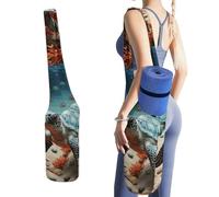 NWTRJ Turtle Starfish Yoga Mat Bag Long Tote Yoga Bag with Large Side Pocket Yoga Mat Carrier Fit Most Size Mats