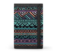 NWTRJ Unique Aztec Pattern Wallet for Women Men Trifold Wallets with Keychain Holder Zipper Coin Purse RFID Credit Card Holder Cute Cash Purse