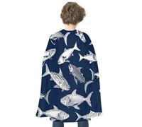 NWTRJ Various Sea Fish Pattern Halloween Cape Reversible Red Vampire Cloak Lightweight Christmas Halloween Cosplay Costume For Men And Women