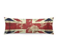 NWTRJ Vintage Union Jack British Flag Body Pillow Cover Ultra Soft Long Pillow Case Protector with Zipper Large Decorative Cushion Covers for Bedroom Couch, 18.9""x53.1"", Style