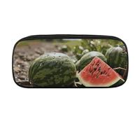 NWTRJ Watermelon on The Ground Pencil Case Waterproof Leather Pencil Bag Large Capacity Pen Pounch Cosmetic Makeup Bag for Women Men
