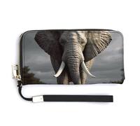 NWTRK 3D Elephant Leather Wallets Zip Around Clutch Bag Ladies Credit Card Holder Clutch Purse for Women, style, 20.0*10.5cm