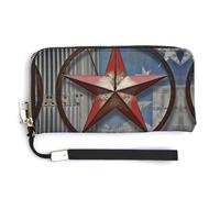 NWTRK American Wastern Texas Star Leather Wallets Zip Around Clutch Bag Ladies Credit Card Holder Clutch Purse for Women