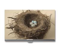 NWTRK Business Card Holder Slim Portable Metal Business Card Case Birds Nest Pocket Name Card Holder Wallet for Men Women Office Travel