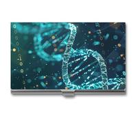 NWTRK Business Card Holder Slim Portable Metal Business Card Case DNA Double Helix Pocket Name Card Holder Wallet for Men Women Office Travel