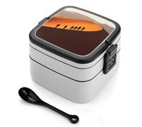 NWTRK Climb The Dunes Bento Box Adult Lunch Box All-in-One Stackable Bento Lunch Box with Compartments Double Layer Lunch Boxes Leak-Proof Lunchbox Lunch Containers for Work Picnics Travel