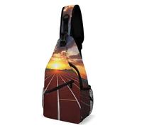NWTRK Dusk Running Track_78505488 Sling Bag for Women Men Versatile Crossbody Bag Sling Backpack Fashion Chest Bag, Style-3, 38x20cm