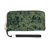 NWTRK Green Army Digital Camouflage Leather Wallets Zip Around Clutch Bag Ladies Credit Card Holder Clutch Purse for Women, style, 20.0*10.5cm