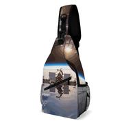 NWTRK International Space Station Picture Sling Bag for Women Men Versatile Crossbody Bag Sling Backpack Fashion Chest Bag, Style-3, 38x20cm