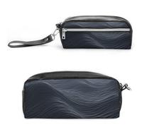 NWTRK Large Pencil Case Deep Black Waves Pencil Pouch Portable Aesthetic Pencil Bag for Women Men Pen Pouch Cute Stationery Organizer Multifunctional Makeup Bag for Travel Office