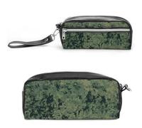 NWTRK Large Pencil Case Green Army Digital Camouflage Pencil Pouch Portable Aesthetic Pencil Bag for Women Men Pen Pouch Cute Stationery Organizer Multifunctional Makeup Bag for Travel Office
