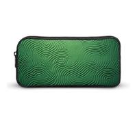 NWTRK Large Pencil Case Green Curve Texture Pencil Pouch Portable Aesthetic Pencil Bag for Women Men Pen Pouch Cute Stationery Organizer Multifunctional Makeup Bag for Travel Office