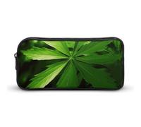 NWTRK Large Pencil Case Green Leaves Pencil Pouch Portable Aesthetic Pencil Bag for Women Men Pen Pouch Cute Stationery Organizer Multifunctional Makeup Bag for Travel Office