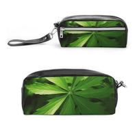NWTRK Large Pencil Case Green Leaves Pencil Pouch Portable Aesthetic Pencil Bag for Women Men Pen Pouch Cute Stationery Organizer Multifunctional Makeup Bag for Travel Office