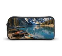 NWTRK Large Pencil Case Moraine Lake Canoes Pencil Pouch Portable Aesthetic Pencil Bag for Women Men Pen Pouch Cute Stationery Organizer Multifunctional Makeup Bag for Travel Office