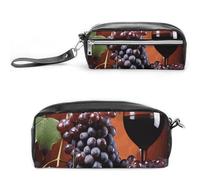 NWTRK Large Pencil Case Red Wine Grapes Pencil Pouch Portable Aesthetic Pencil Bag for Women Men Pen Pouch Cute Stationery Organizer Multifunctional Makeup Bag for Travel Office