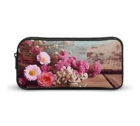 NWTRK Large Pencil Case Rustic Flowers Pencil Pouch Portable Aesthetic Pencil Bag for Women Men Pen Pouch Cute Stationery Organizer Multifunctional Makeup Bag for Travel Office, 22*12*5cm, style