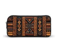NWTRK Large Pencil Case Traditional African Design Pattern Pencil Pouch Portable Aesthetic Pencil Bag for Women Men Pen Pouch Cute Stationery Organizer Multifunctional Makeup Bag for Travel Office