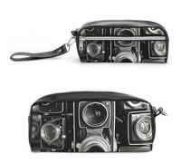 NWTRK Large Pencil Case Vintage Camera Pencil Pouch Portable Aesthetic Pencil Bag for Women Men Pen Pouch Cute Stationery Organizer Multifunctional Makeup Bag for Travel Office