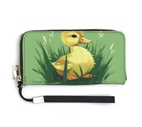 NWTRK Little Duck on Green Grass Leather Wallets Zip Around Clutch Bag Ladies Credit Card Holder Clutch Purse for Women, style, 20.0*10.5cm