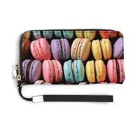NWTRK Macaron Biscuit Flavored Pastries Leather Wallets Zip Around Clutch Bag Ladies Credit Card Holder Clutch Purse for Women
