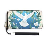 NWTRK Peace on Earth Leather Wallets Zip Around Clutch Bag Ladies Credit Card Holder Clutch Purse for Women, style, 20.0*10.5cm