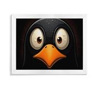 NWTRK Penguin Head with Big Eyes Diamond Painting Kits for Adults Framed Diamond Art Kit for Beginner 5D DIY Full Square Diamond Art Craft Kits for Adults for Home Wall Decor