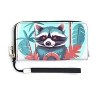 NWTRK Raccoon Avatar Leather Wallets Zip Around Clutch Bag Ladies Credit Card Holder Clutch Purse for Women, style, 20.0*10.5cm
