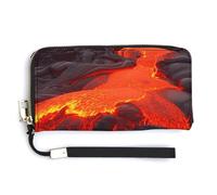 NWTRK Red Lava Leather Wallets Zip Around Clutch Bag Ladies Credit Card Holder Clutch Purse for Women, style, 20.0*10.5cm