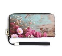 NWTRK Rustic Flowers Leather Wallets Zip Around Clutch Bag Ladies Credit Card Holder Clutch Purse for Women, style, 20.0*10.5cm