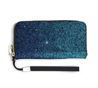 NWTRK Teal Glitter Leather Wallets Zip Around Clutch Bag Ladies Credit Card Holder Clutch Purse for Women, style, 20.0*10.5cm