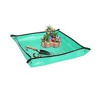 Nwvuop 100cm x 100cm Plant Repotting Mat Waterproof Planting Operation Mat Thicken Indoor Transplanting Planting Tarp Mat, Green