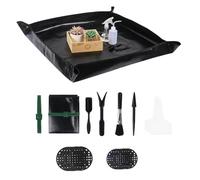 Nwvuop 21Pcs Succulent Tools Set, Waterproof Plant Potting Mat Indoor Repotting Mat with Gardening Tools 39.5× 39.5 inches(Black)