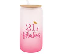 Nwvuop 21st Birthday Gifts for Her, Daughter 21st Birthday Gift Glass Cup 16oz.