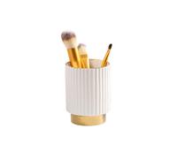 Nwvuop Ceramic Makeup Brush Holder, Cosmetic Organiser Make Up Brush Pot Orgnaiser for Vanity Dressing Table(White)