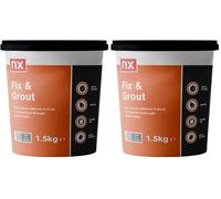 NX Dual Purpose Fix & Grout Ready mixed Brilliant white Wall tile Adhesive & grout 1.5kg (Pack of 2)