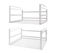 Nxconsu 2Pack Under Shelf Storage Basket Organizer Hanging Holder for Cabinet Pantry Kitchen Cupboard Desk Counter Bookshelf Organization Add-on Space Saver Heavy Duty Slide-in White
