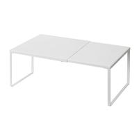 Nxconsu Cabinet Shelf Expandable Shelf Organizer Riser Rack for Kitchen Cabinet Pantry Cupboard Under Sink Countertop Home Organization Extra Storage Space Saver Heavy Duty Metal Edgeless White Large