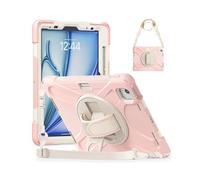 NXCVBNKZJ Anti Drop Shell Pen Slot Shoulder Strap Protective Cover Suitable for iPad mini 7 2024/mini6 8.3 inch Universal(Pink (wristband+strap))