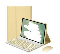 NXCVBNKZJ kuaijiexiaopu Keyboard Case with Pen Slot, Magnetic Protective Shell Suitable for iPad Air4/5/6 M2/3 10.9/Pro 11 inch universal(Yellow+Keyboard+Mouse)