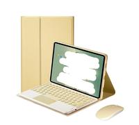 NXCVBNKZJ kuaijiexiaopu Keyboard Case with Pen Slot, Magnetic Protective Shell Suitable for iPad mini6/7 8.3 inch universal(Yellow+Touch Keyboard+Mouse)