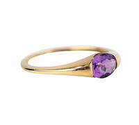 NXDA Ladies Purple Gemstone Ring Girls Preppy Dainty Cocktail Party Aesthetic Trendy Ring Anniversary Statement Engagement Promise Fingering Jewelry Gift, 10, Metal silicone