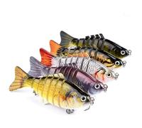 NXDHPLIENG 7-Section Versatile Predator Lure Multi-Jointed Slow Sinking Swimbait with 3D Eyes, Effective for Pike, Bass, Trout in Both Fresh and Saltwater (Q)