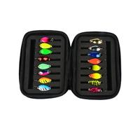 NXDPHLIENG 16-Piece Spoon Trout Set, Artificial Lures Spinners and Spoons, 2.5/3.5/5g Fishing Tackle with Storage Box for All Weather and Water, Perch Zander Pike Bass Crappie