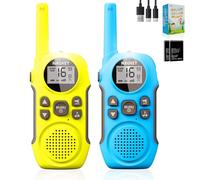 NXGKET Walkie Talkies for Kids Adults Long Range, 2 Pack Rechargeable Walky Talky with Built-In Li-Ion Battery,16 Channels Radio with USB Type-C Cable,VOX for Boys Girls Outdoor Camping Hiking