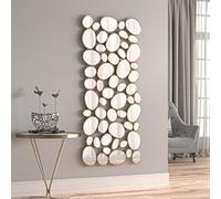 NXHOME Gold Wall Mirrors Decorative - 23x51 Inch Large Living Room Mirrors for Wall Decor, 55 Piece Multi-Size Pebble Design Metal Framed Accent Mirror for Modern Entryway, Home Decor