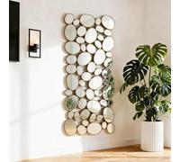 NXHOME Gold Wall Mirrors Decorative - 51"x23" Large Modern Wall Mirror for Home Decor, 55 Pieces Multi-Size Pebble Design Metal Framed Accent Mirror for Entryway Bedroom Living Room Wall Art Decor