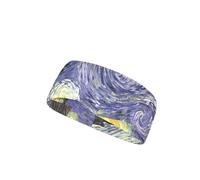 Nxidvxne Famous Painters Oil Painting Headbands for Women Star and Moon Night Pattern Beautiful Exercise Bands Womens Accessories